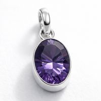 Amethyst Anhänger Silber 925 Sterlingsilber Oval modern Lila
