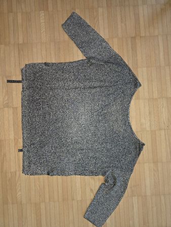 Dünnes Strickoberteil, schwarz/goldenfarbig, Grösse M