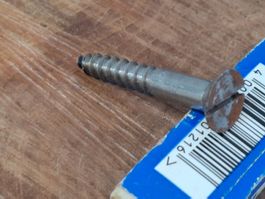 1 antike Senk Holz Schraube Ø 0.7cm x 4.5cm, roh (3518#NSH6)