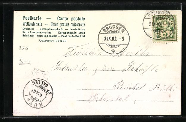 Cartoline postali: AK St. Gallen, Marktplatz, 1902 – Usato da Berlin venduto da bartko-reher 1