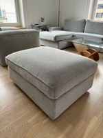 IKEA Kivic Polsterhocker Hellgrau mit Stauplatz