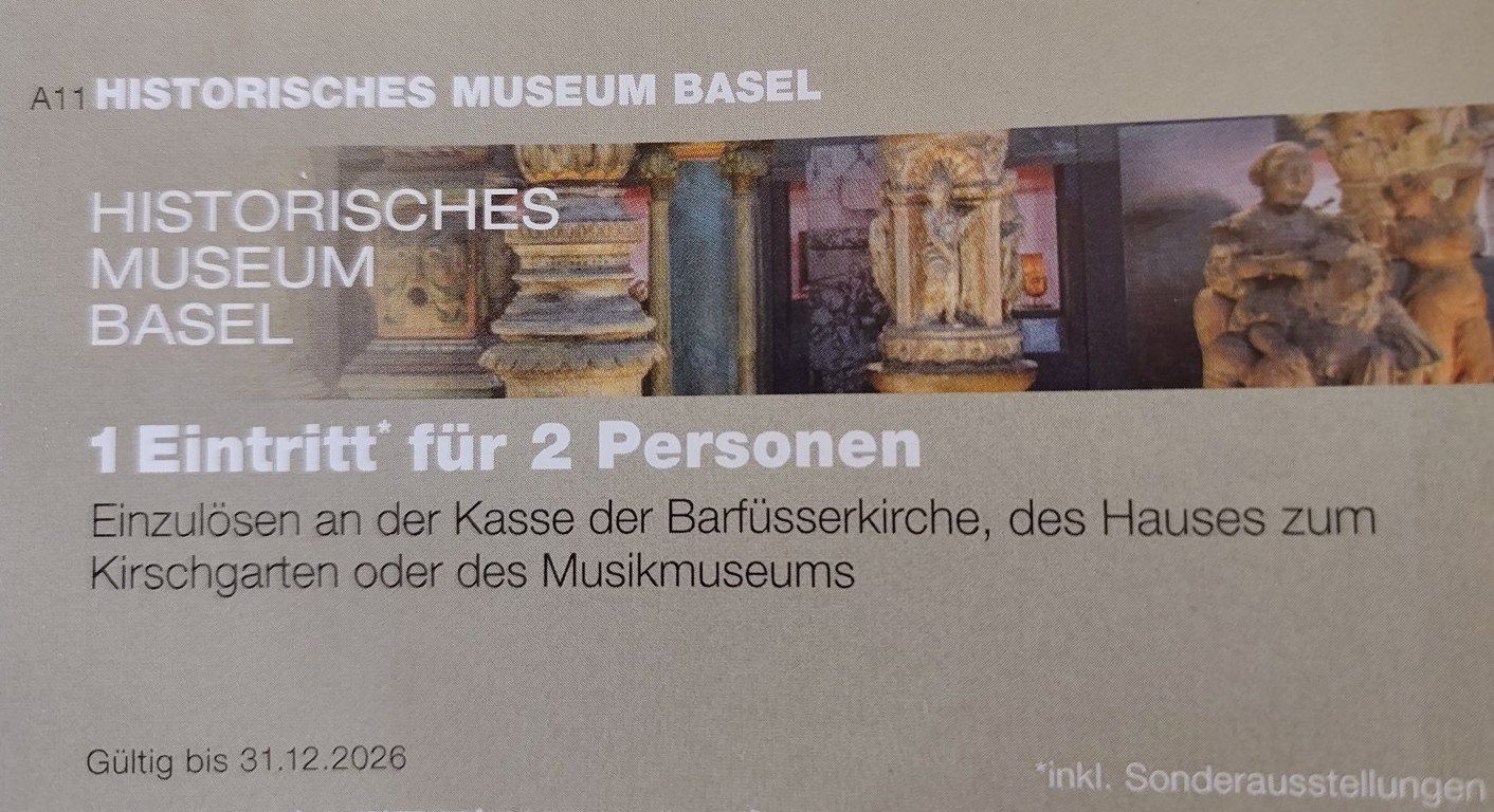 Buoni: Gratis Eintritt Historisches Museum Basel – Nuovo (secondo la descrizione) da Zürich venduto da Korolina
