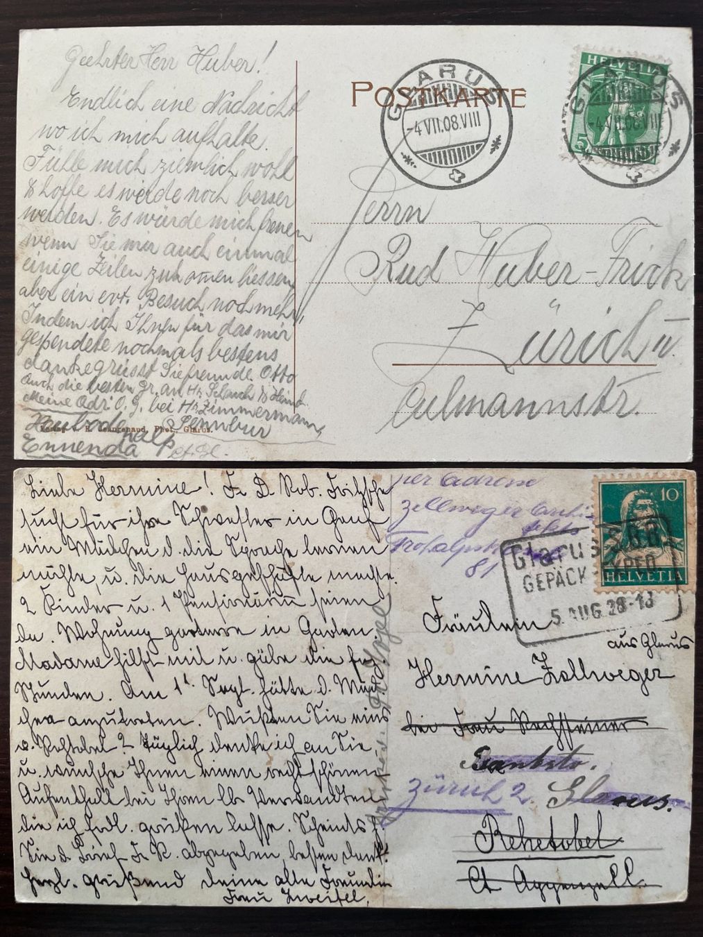 Ansichtskarten: GLARUS Kirche / Stadtkirche, 7 Ansichtskarten – Gebraucht aus Wald ZH von TLILEF 4