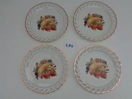 4 Teller 1 Schale mit Durchbruch Vintage