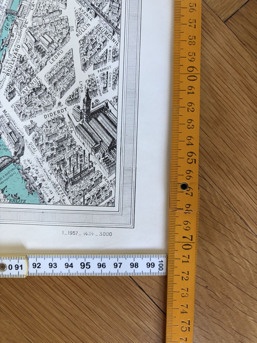 Cartine & Atlanti: Plan de Paris à Vol d'Oiseau Reproduction 1.1957 – Usato da Zürich venduto da mimikiki100 5