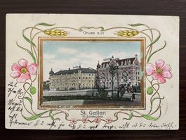 GRUSS AUS ST. GALLEN St. Leonhardstrasse, PRÄGEKARTE, 1905
