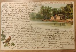 LITHO Lausanne Lac de Sauvabelin um 1900