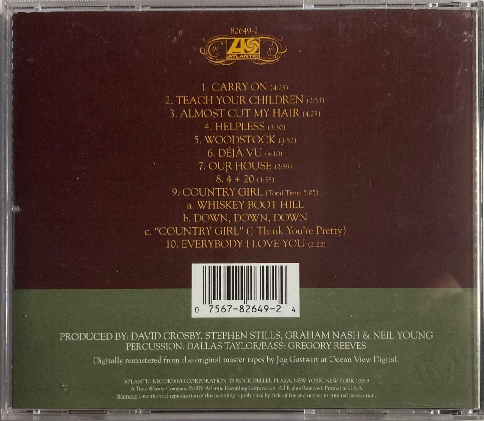 CD: CROSBY, STILLS, NASH & YOUNG - DEJA VU – Usato da Poliez-Pittet venduto da Newtown-Records 1