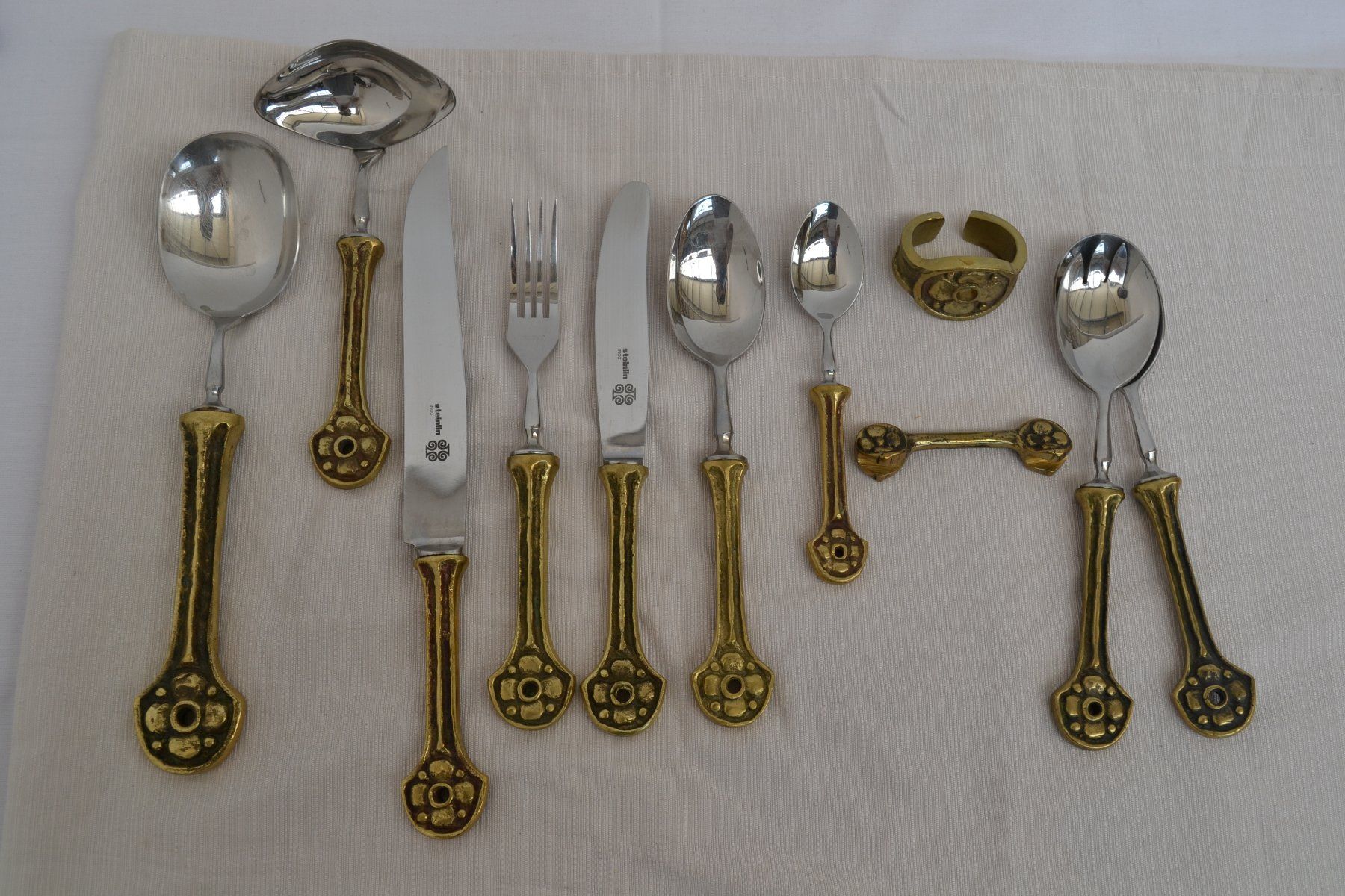 Set di posate: Vintage Steinlin Messing Besteckset 55 Teile – Usato da Winterthur venduto da BK-Brocki_Winterthur