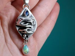 SALE! LACRIMA Silberanhänger mit Mondstein & Opal Anhänger