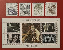 SCHWEDEN SLANIA BLOCK MUSIK NATUR TIERE 1983*/**