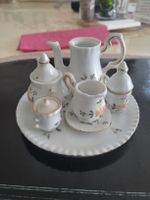 Mini Puppengeschirr, Porzellan, Handbemalt, Vintage Stil