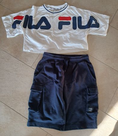 Fila Crop Top mit Khujo Shorts, Set Gr. XS, Sommer Look