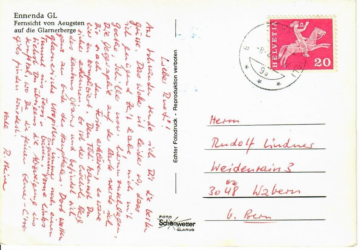Cartoline postali: Ennenda GL – Usato da Hochdorf venduto da Ziegel-16 1