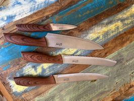 Bloc 5five avec 4 couteaux de cuisine en bois, parfait!
