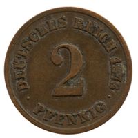 Deutschland Kaiserreich 2 Pfennig 1876 A