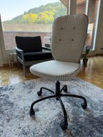 IKEA LILLHÖJDEN Schreibtischstuhl | Grau-Weiss kariert | ab1