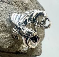Mystisch+detailreich Drachenring 925 Silber MPze Vintage G61