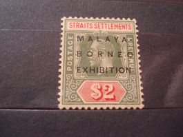 Straits Settlement, 2 Dollar, *, Üdruck MalayaBorneo Exhibit