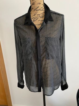 Chemisier IKKS motifs noirs et verts taille M