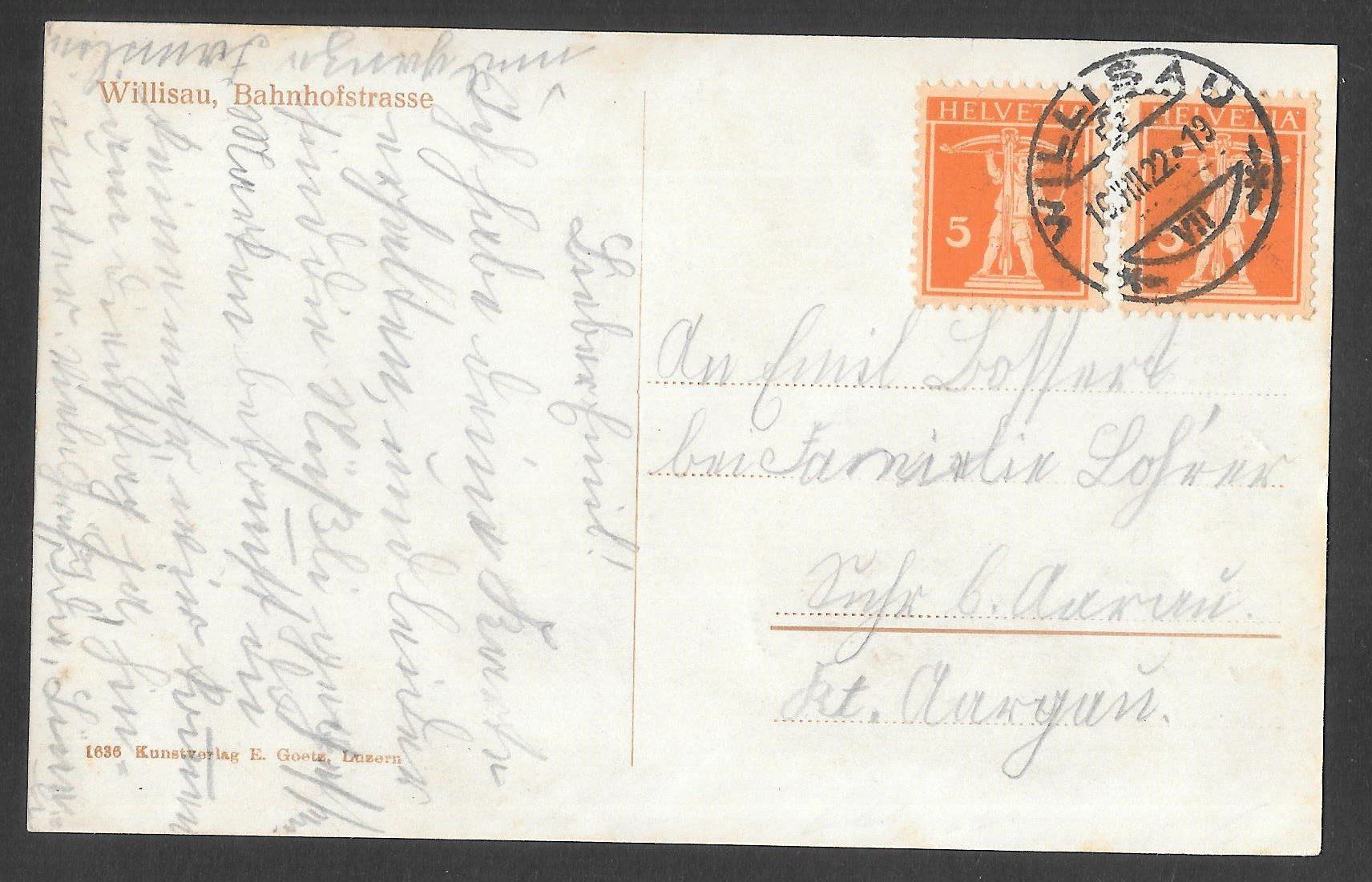 Cartoline postali: Willisau Bahnhofstrasse – Usato da Olten venduto da clotaldi 1