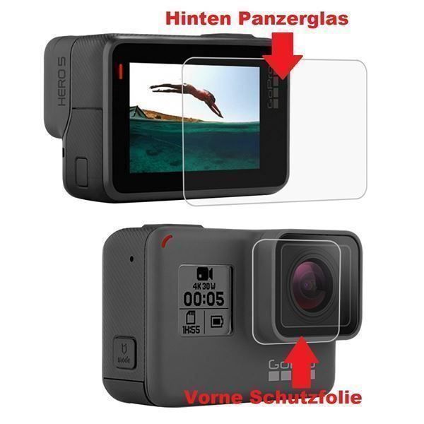 Gopro Action Cam: 3x PANZERGLAS + SCHUTZF GOPRO HERO 5 6 7 – Nuovo e nell'imballaggio originale da Domat/Ems venduto da ro-shop