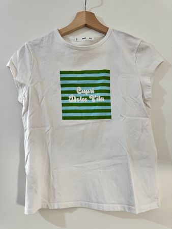 T-shirt Mango blanc imprimé Capri taille S état neuf