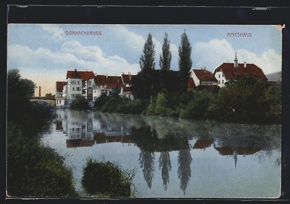 Cartoline postali: Dornachbrugg, Panorama mit Amtshaus, vom – Usato da Berlin venduto da bartko-reher