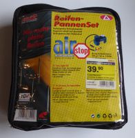 Reifen Pannen-Set mit Kompressor, Anleitung und Dichtmittel