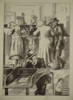 SCHALTERHALLE, LITHOGRAPHIE CH. CLÉMENT, 40er JAHRE PTT POST