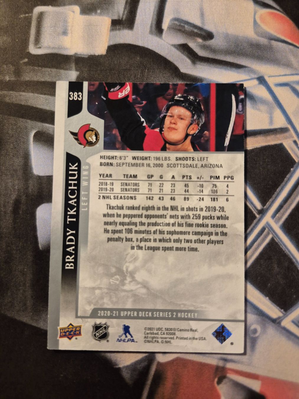 NHL Carte collezionabili: NHL Brady Tkachuk Ottawa Senators – Usato da Treiten venduto da Sauber73 1