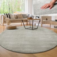SALE ✅  Teppich flauschig GRAU 200 cm rund