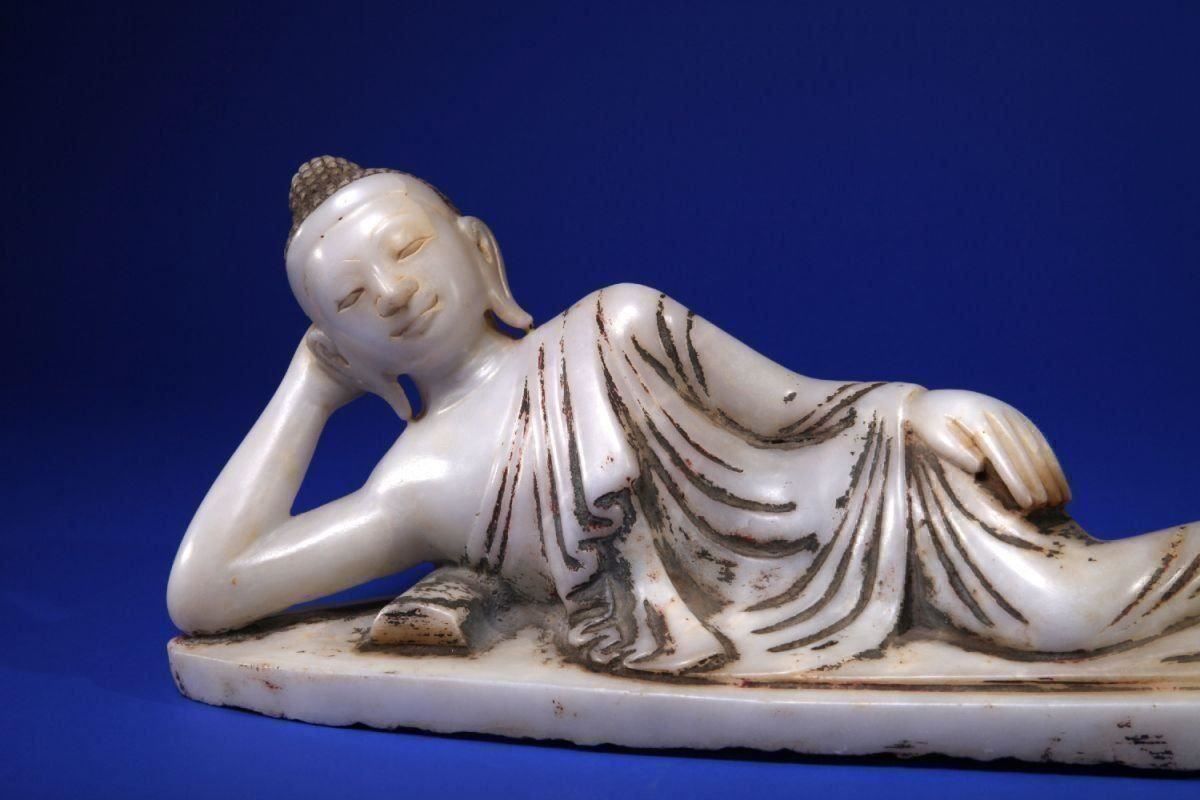 Sculture & Statue: Buddha Burma, Alabaster, 19. Jh, – Usato da Thusis venduto da Feldis 3