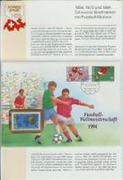 Sammelblatt Schweizer Briefmarken mit Fussballmotiven