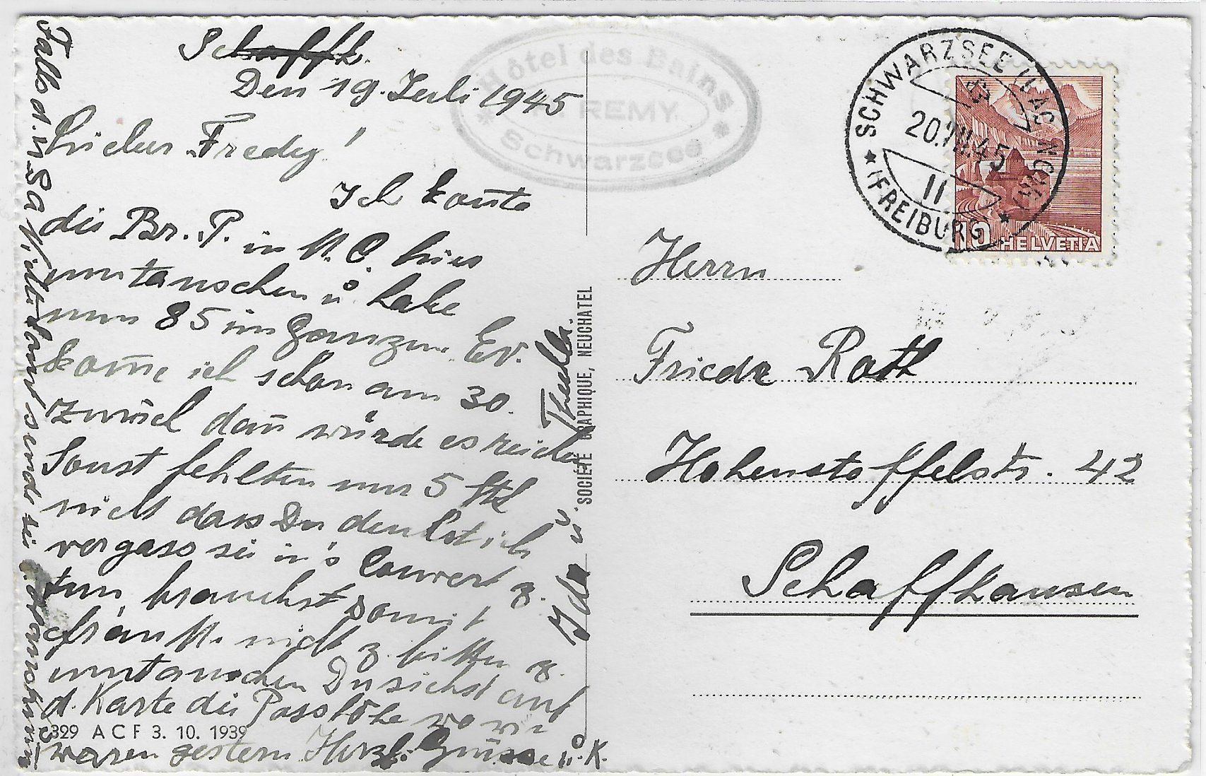 Cartoline postali: Lac Noir - Schwarzsee – Usato da Ettingen venduto da Kartenplanet 1