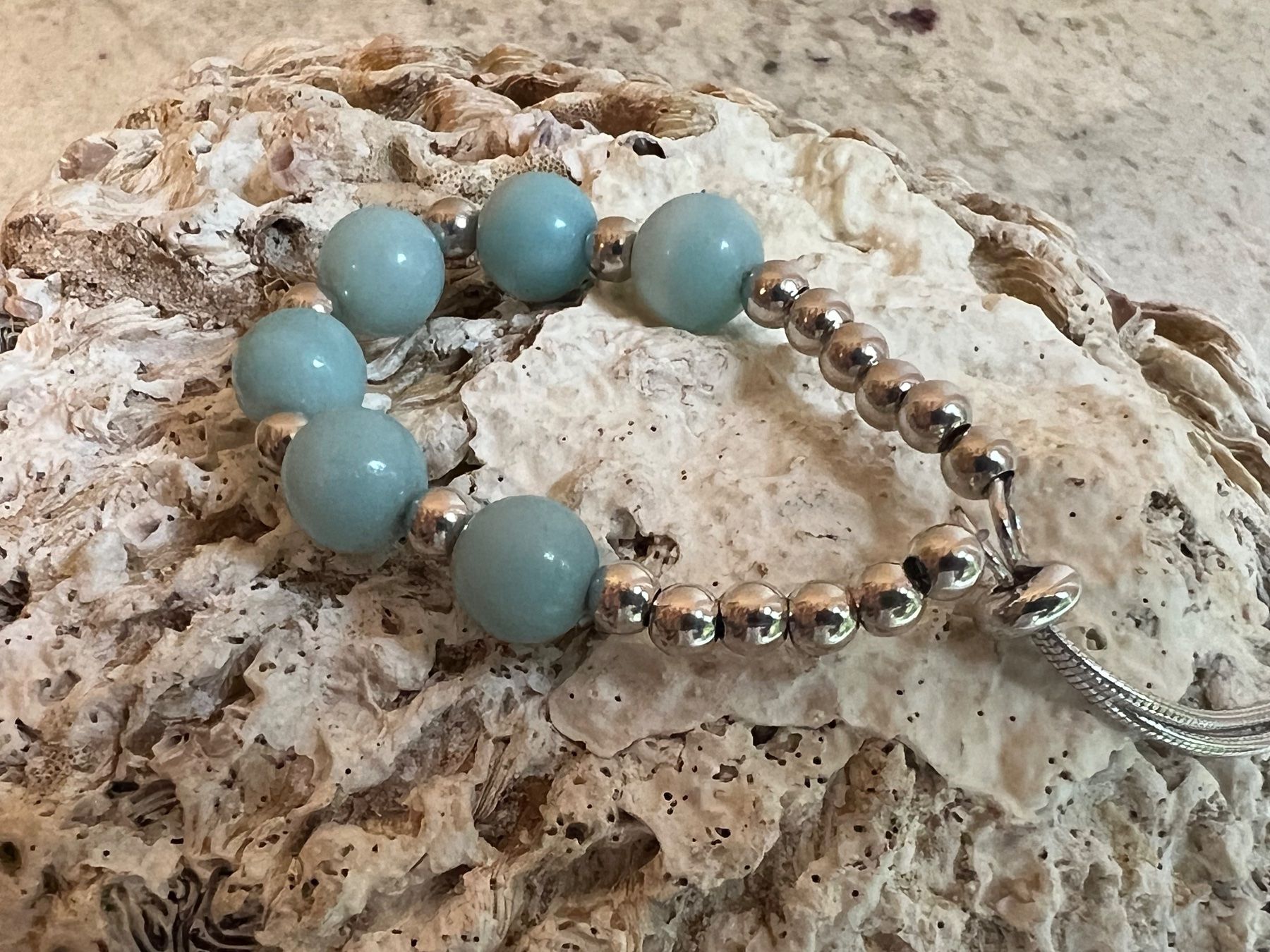 Armbänder & -reifen: Armketteli 925 Silber Amazonit Kugeln und Silberkugeln – Neu (gemäss Beschreibung) aus Bern von Jiffy 1