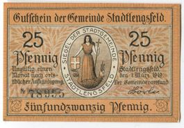 Notgeld "25 Pfennig. Stadtlengsfeld 1919".