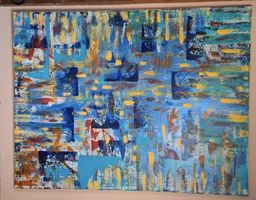 Gemälde " Farbwellen" handmade 100×130