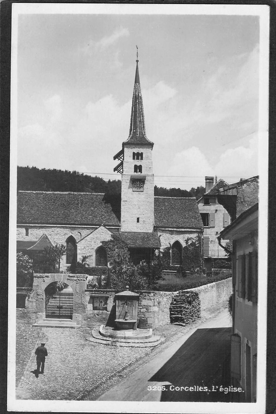 Cartoline postali: - Corcelles , L'église , 1930 – Usato da Reichenburg venduto da Pipo-67