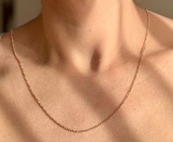 Kette 40cm Halskette 925 Silber gold fein zart Ankerkette