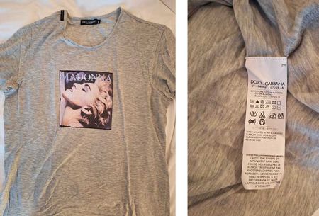 Dolce & Gabbana - T-Shirt grau Grösse 48, S - Madonna - rar