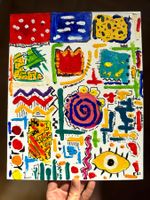 Abstract Art Acrylgemälde „Playful Chaos“ – 24 × 30 cm