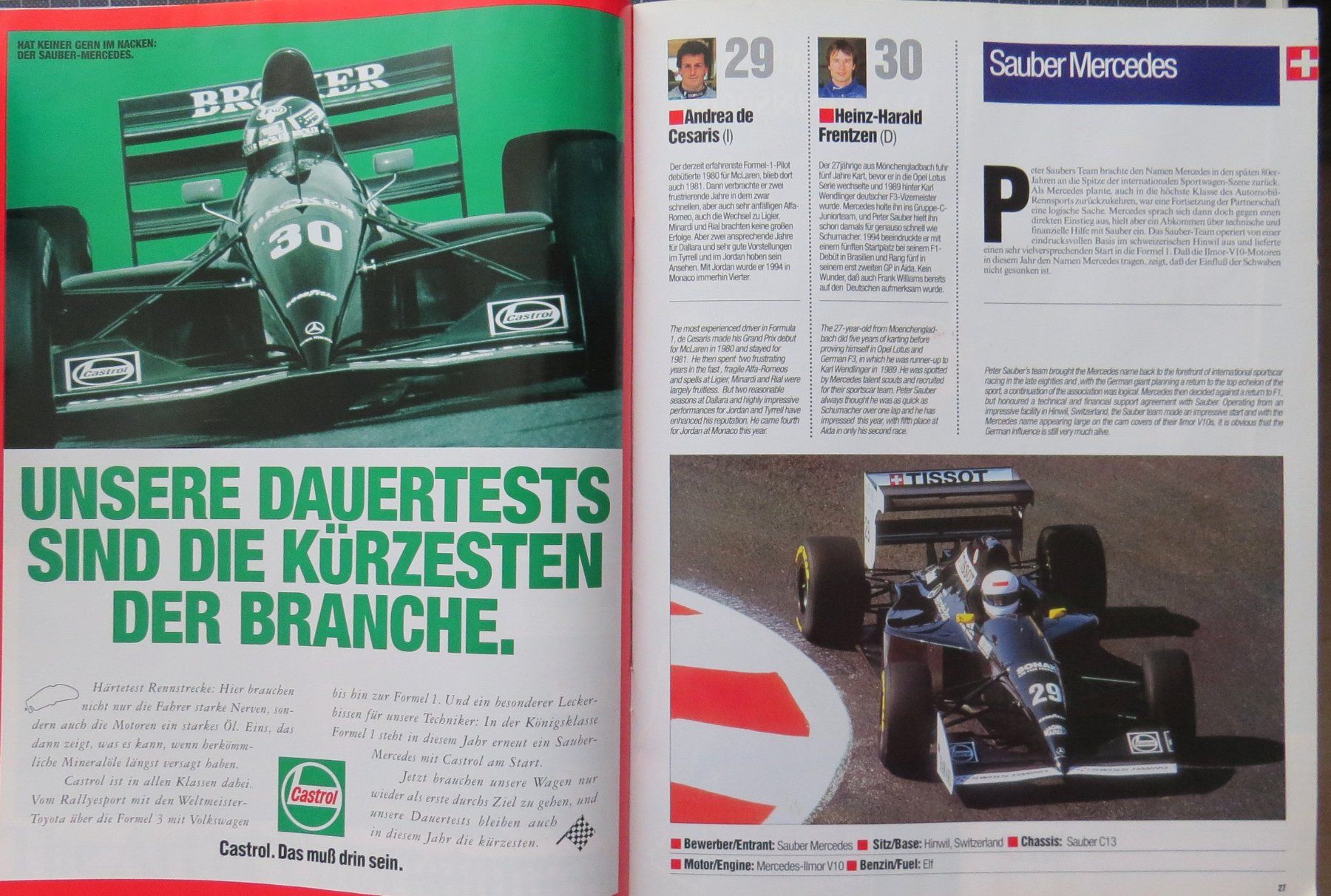 Documenti: Programm Formel 1 in Hockenheim von 1994 – Usato da Ettingen venduto da campione_1 2