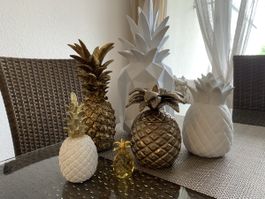 6 Deko Ananas Gold Weiss🍍🍍🍍🍍🍍