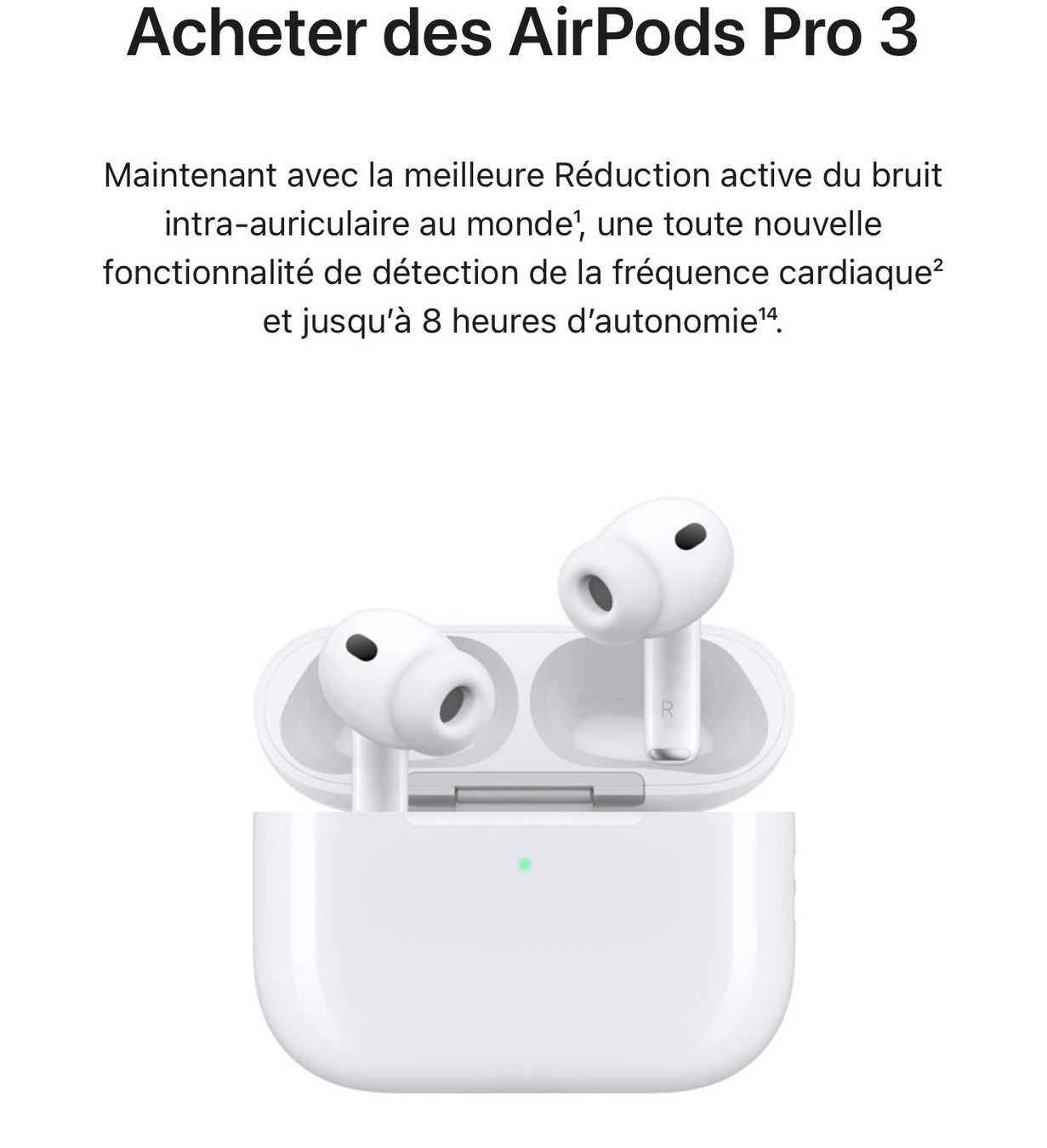Apple Cuffie: AirPods Pro 3 Apple NEUF – Nuovo e nell'imballaggio originale da Montreux venduto da Fievreacheteuse