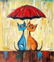 Heiße Liebe an einem Regentag - Original XXL Gemälde