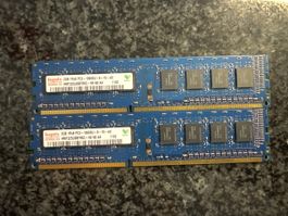 Hynix 2x2GB PC3-10600U RAM-Riegel, Top Zustand!