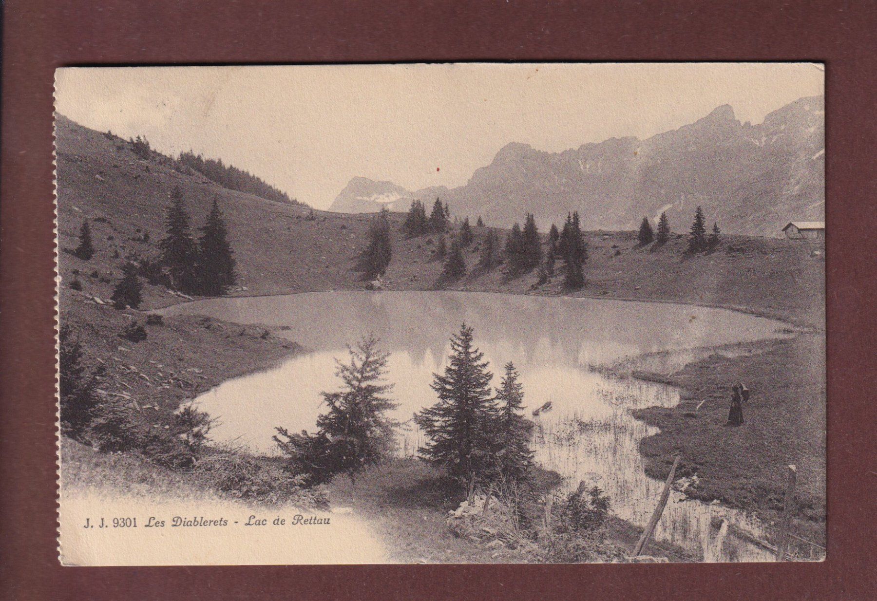 Cartoline postali: LES DIABLERETS - Lac Retaud - 1917 – Usato da Pully venduto da nicecards-shop