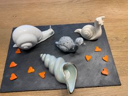 Schnecken und Muschel Deko Set, 4-teilig