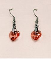 Ohrringe Swarovski Kristall Herz in Rosa/Peach